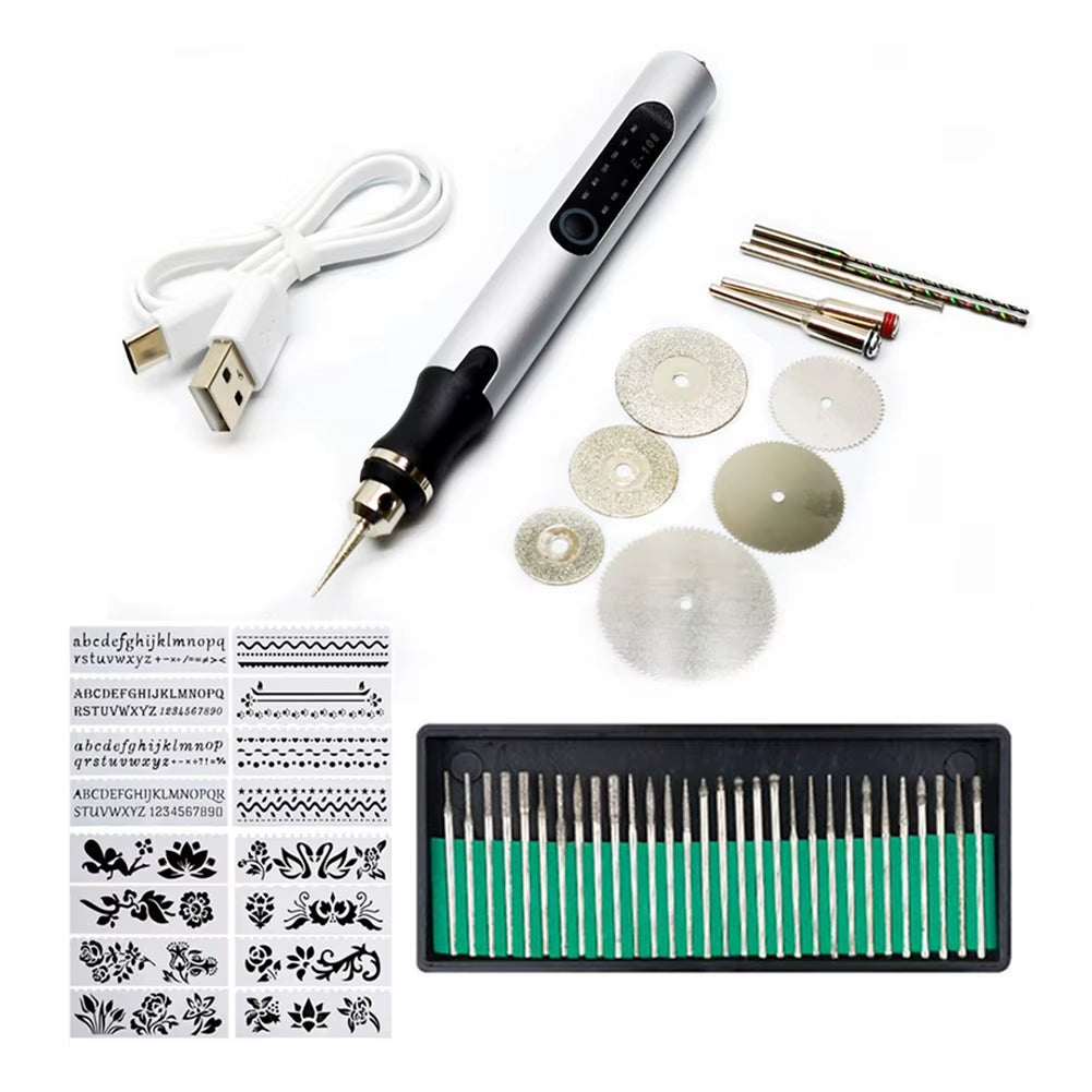 Electric Engraving Pen Mini Grinder Cordless Rotary Tool Kit Woodworking Engraver Pen DIY for Jewelry Metal Glass Wireless Drill