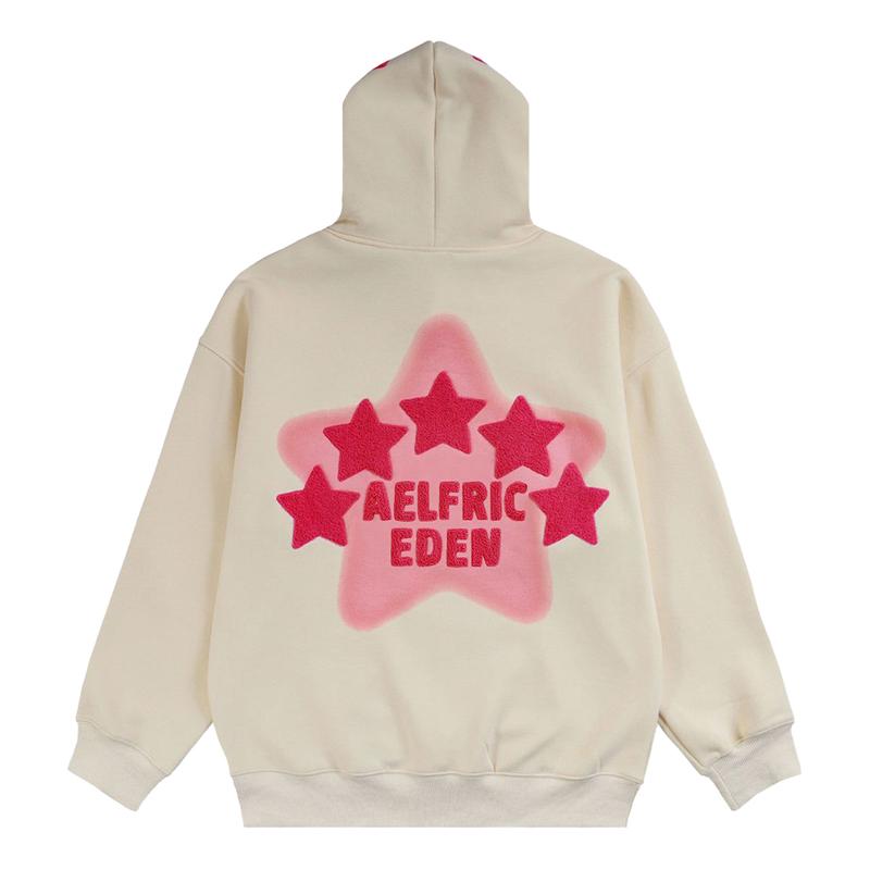 Aelfric Eden Vintage Embroidery Star Oversized Hoodie Menswear Baggy Sweatshirts