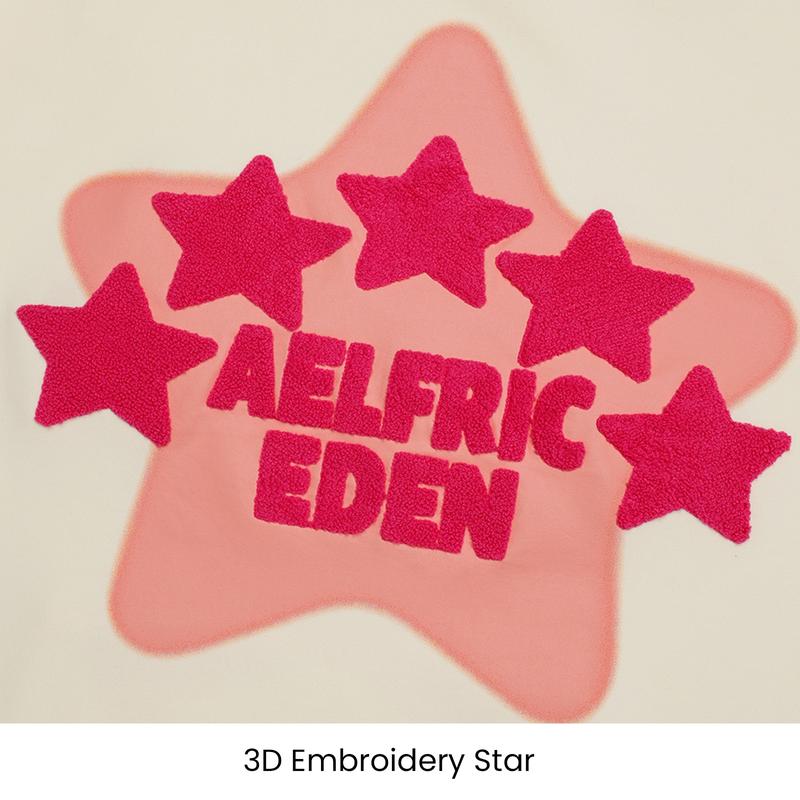 Aelfric Eden Vintage Embroidery Star Oversized Hoodie Menswear Baggy Sweatshirts