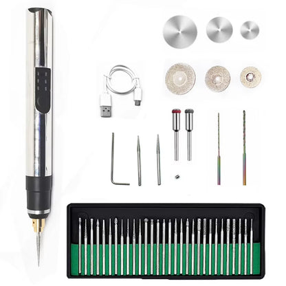 Electric Engraving Pen Mini Grinder Cordless Rotary Tool Kit Woodworking Engraver Pen DIY for Jewelry Metal Glass Wireless Drill